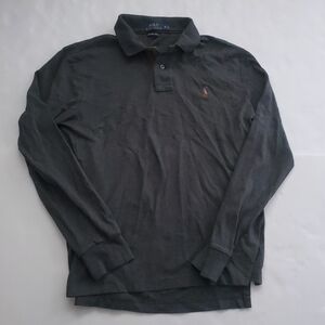 Polo Ralph Lauren Shirt Mens Medium Gray Pima Soft Touch Long Sleeve